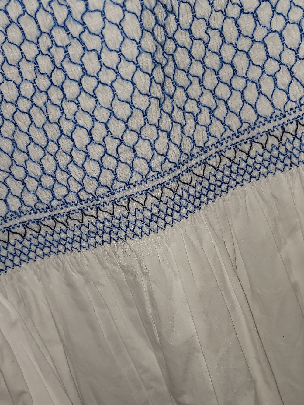J. Crew White Camisole with Blue Smocked Bodice - Picture 6 of 9